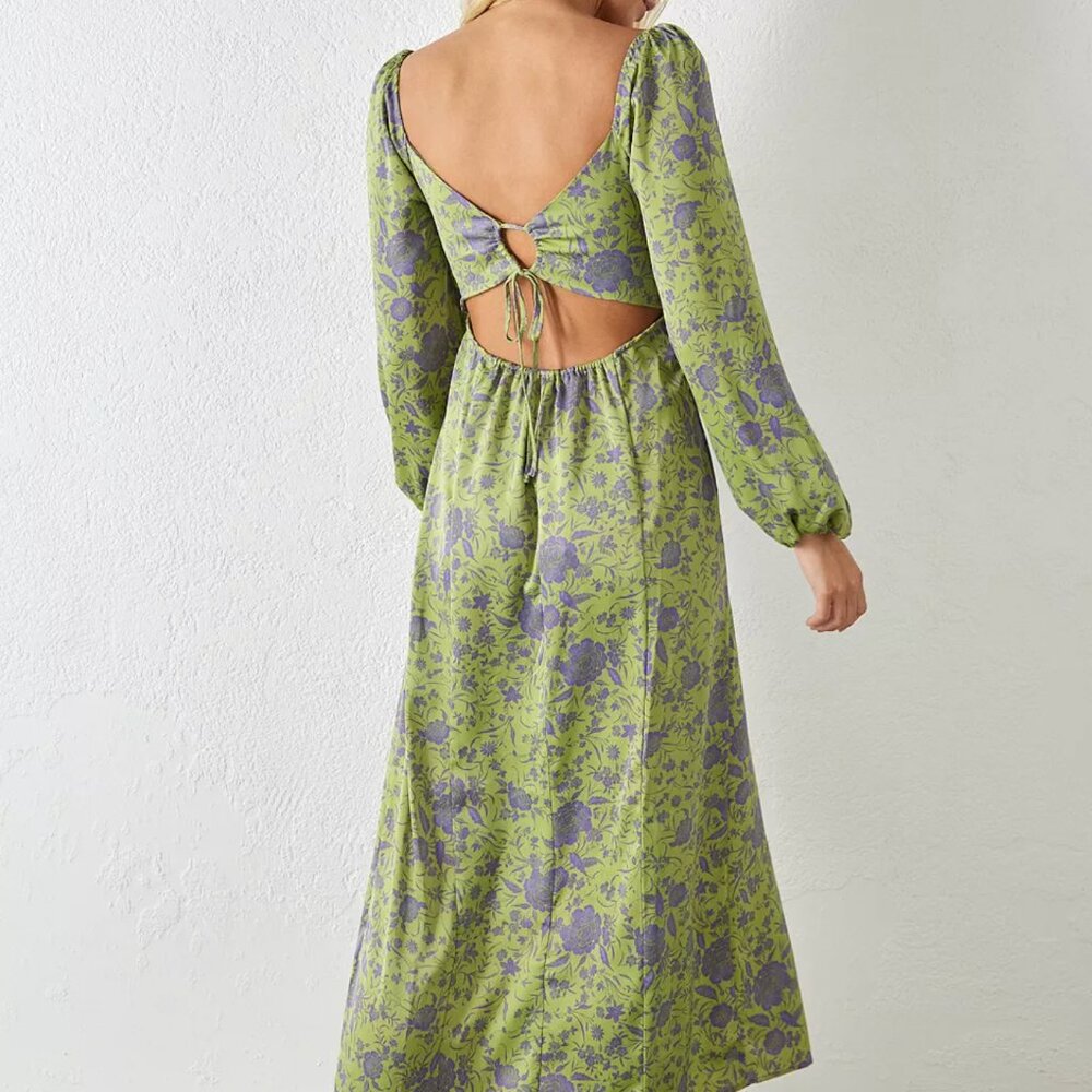 UO Floral Puff Sleeve Midi Dress - Picture 2 of 15